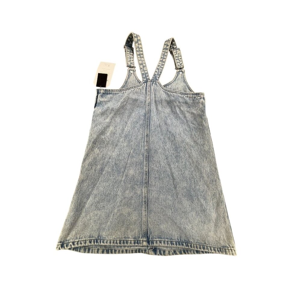 Regeneration By Celebrity Pink Daisy Dress Overall Denim Jumper Womens XS - Picture 3 of 7